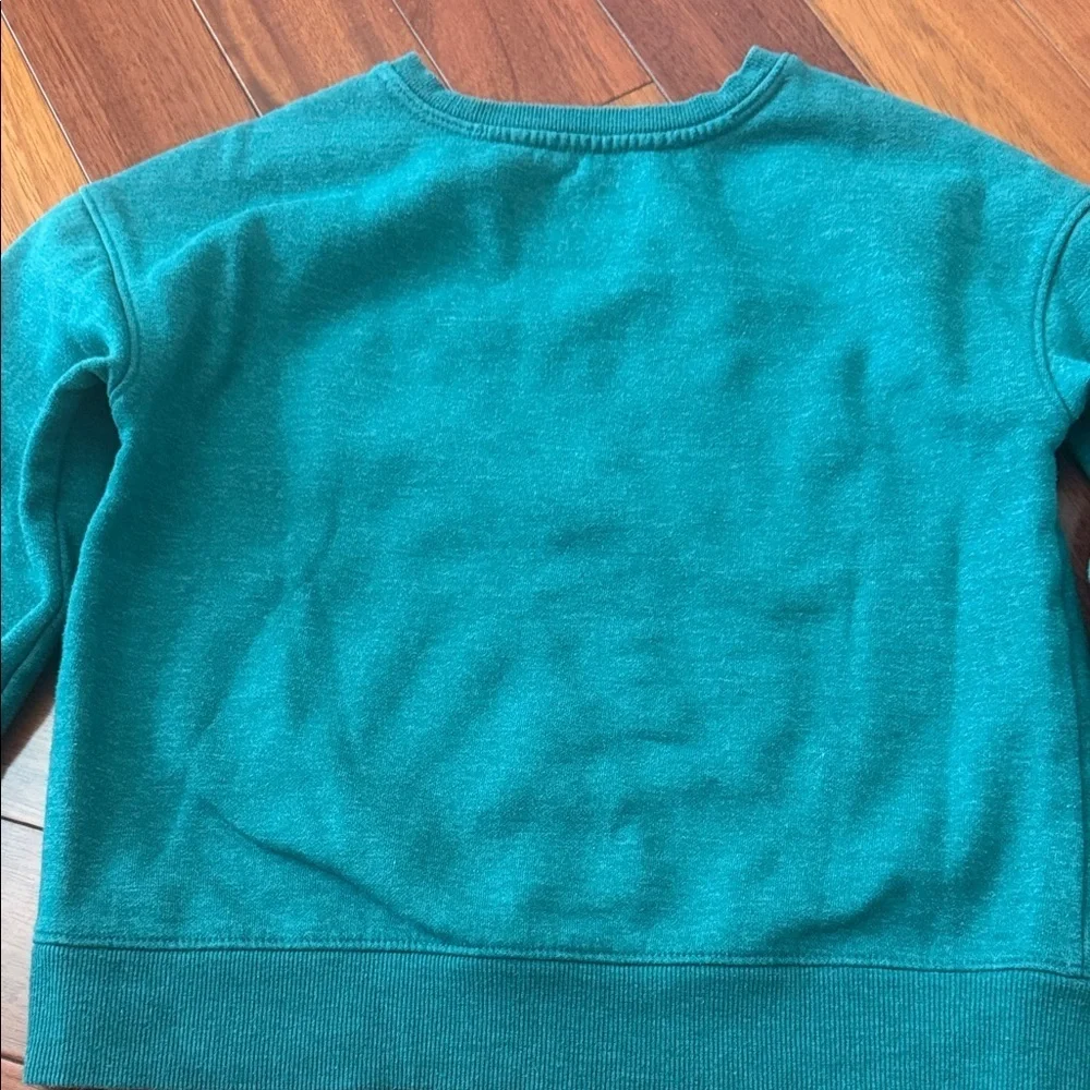 Girls Teal Sweatshirt with Peace Sign and 'Forever' Graphic